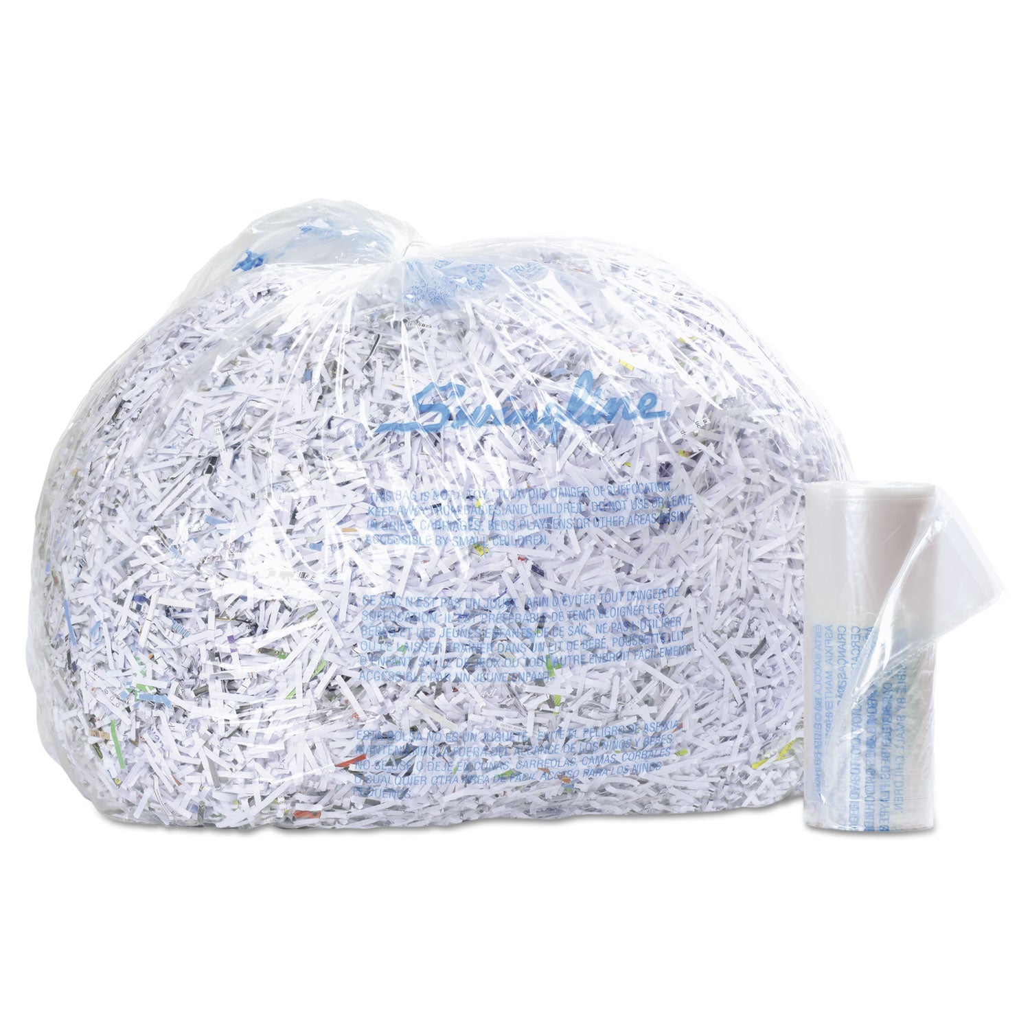 Plastic Shredder Bags, 6-8 gal Capacity, 100/Box - 