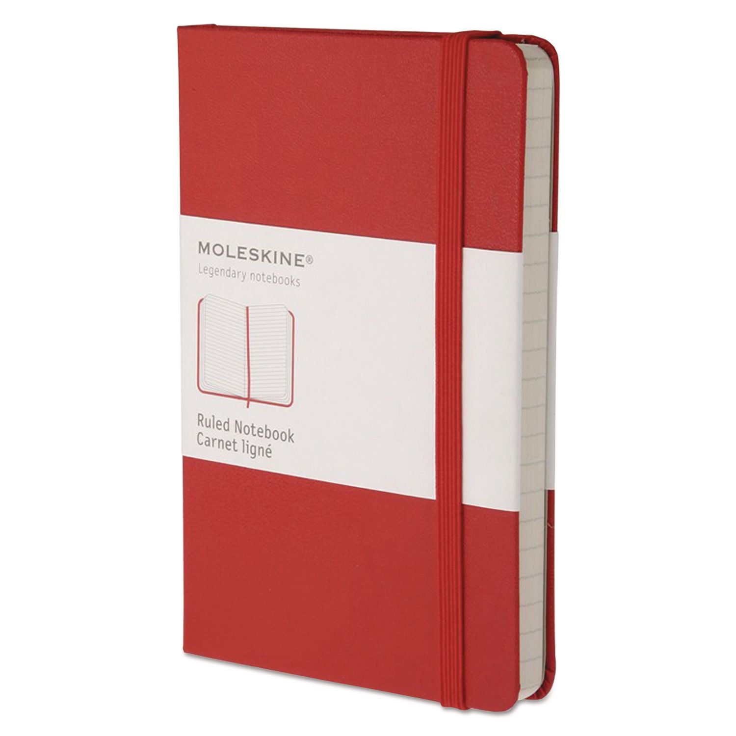 Hard Cover Notebook, 1-Subject, Narrow Rule, Red Cover, (192) 5.5 x 3.5 Sheets