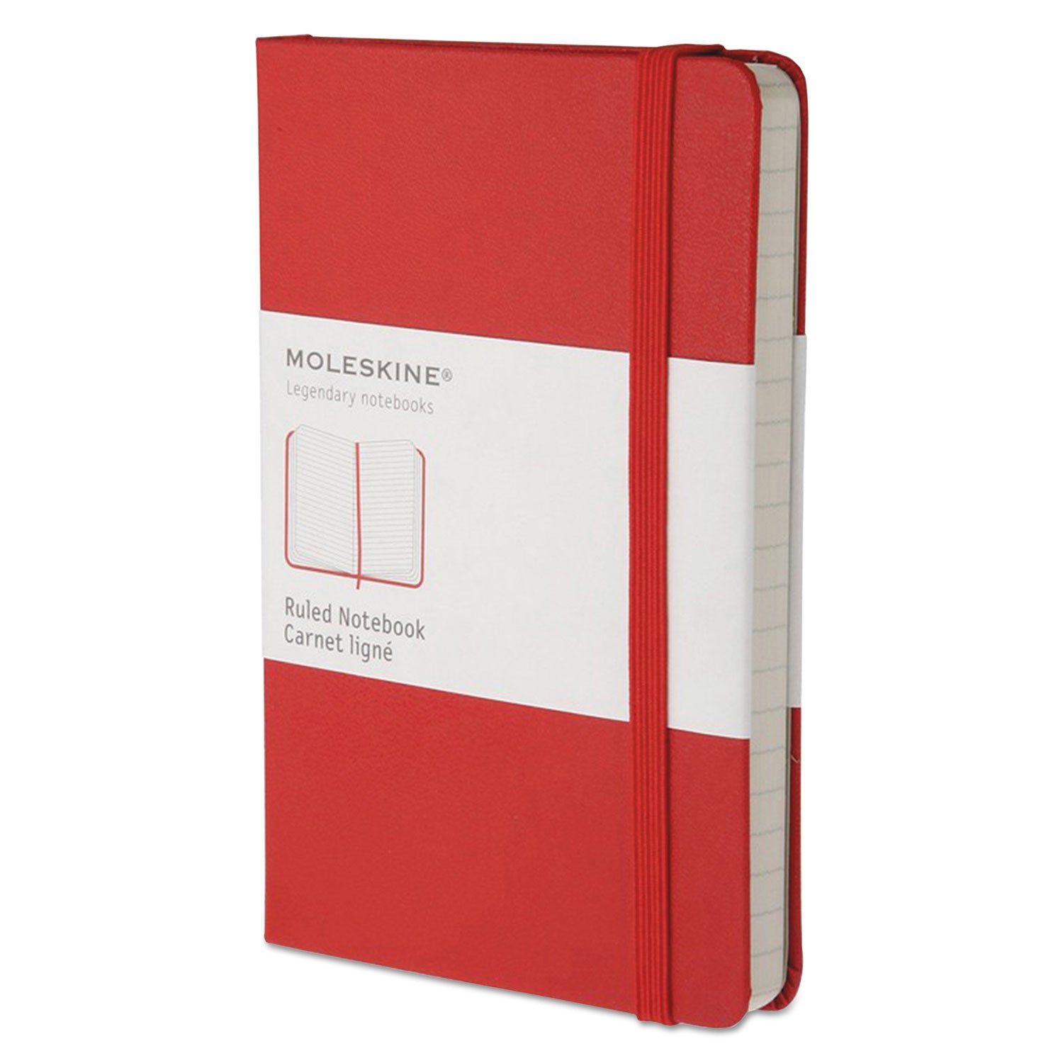 Hard Cover Notebook, 1-Subject, Narrow Rule, Red Cover, (192) 5.5 x 3.5 Sheets - 