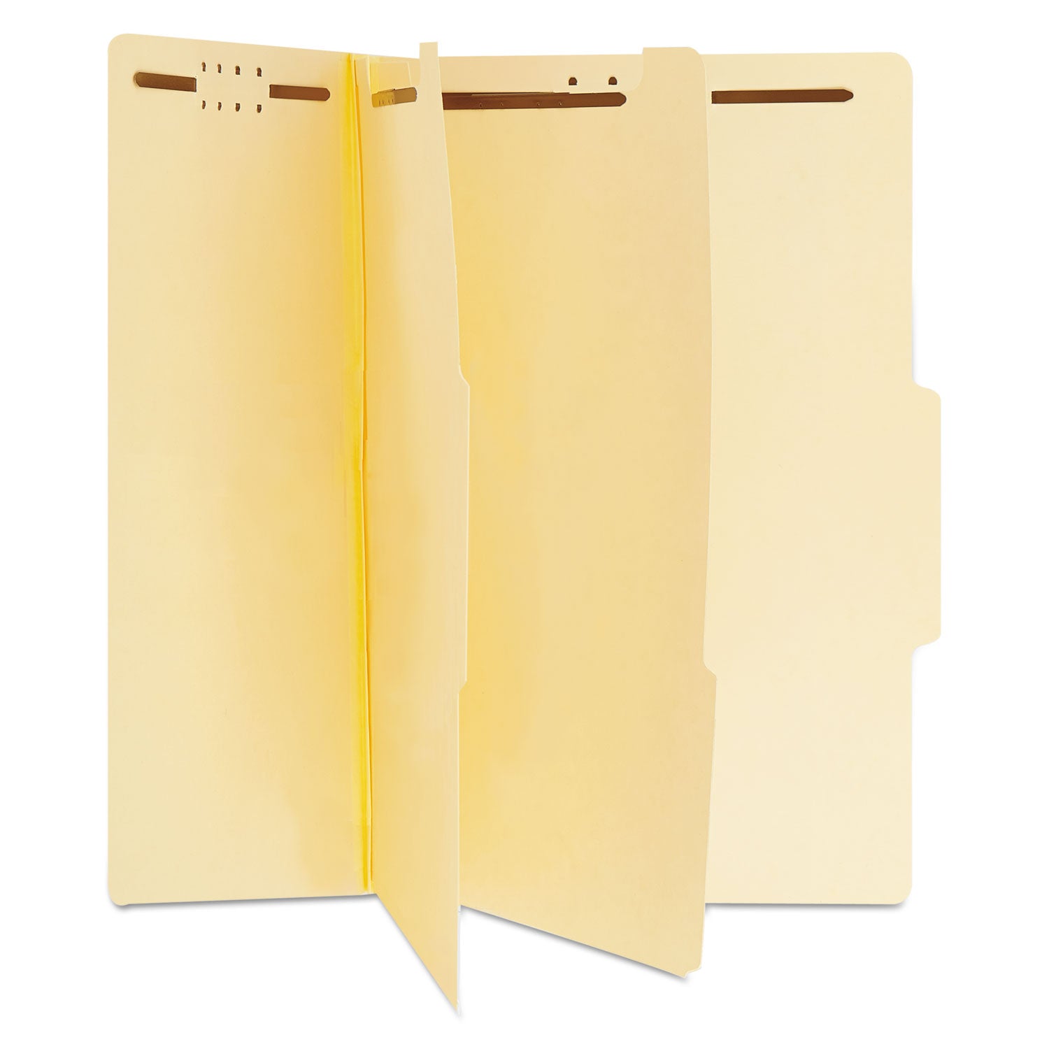 Six-Section Classification Folders, 2" Expansion, 2 Dividers, 6 Fasteners, Letter Size, Manila Exterior, 15/Box - 