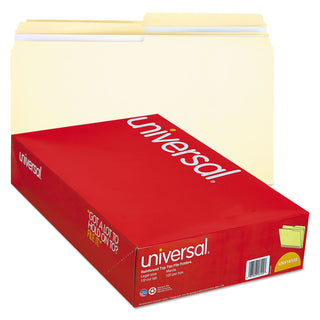 Double-Ply Top Tab Manila File Folders, 1/2-Cut Tabs: Assorted, Legal Size, 0.75" Expansion, Manila, 100/Box - 
