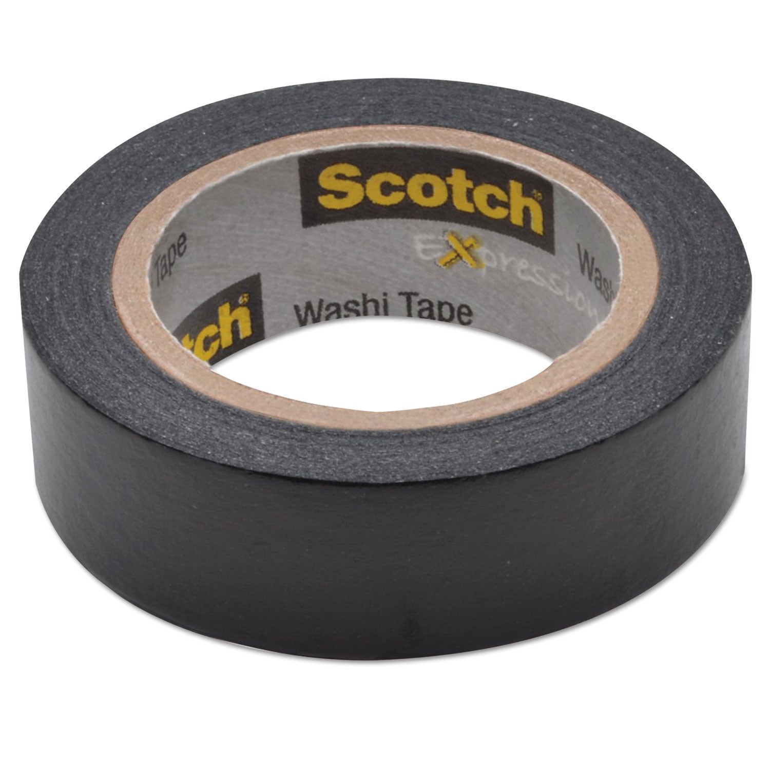 Expressions Washi Tape, 1.25" Core, 0.59" x 32.75 ft, Black - 
