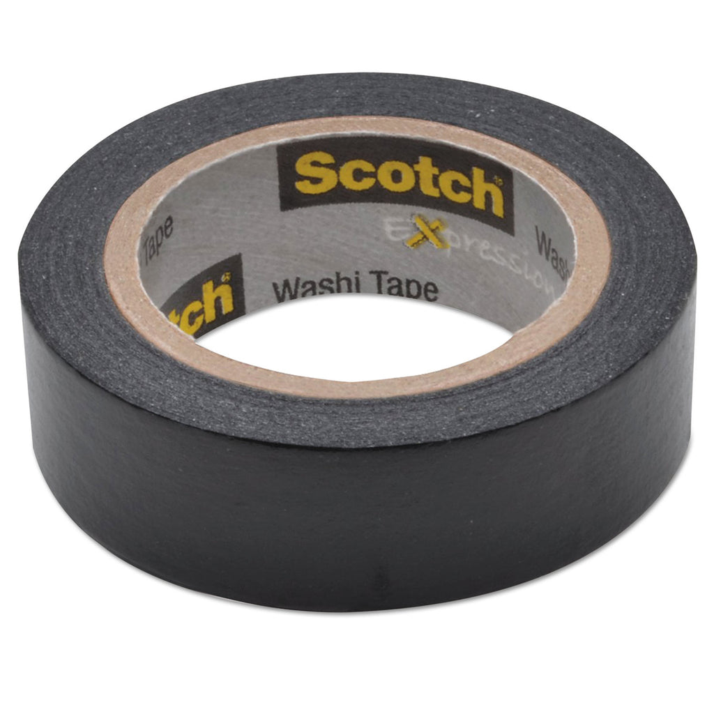 Expressions Washi Tape, 1.25" Core, 0.59" x 32.75 ft, Black