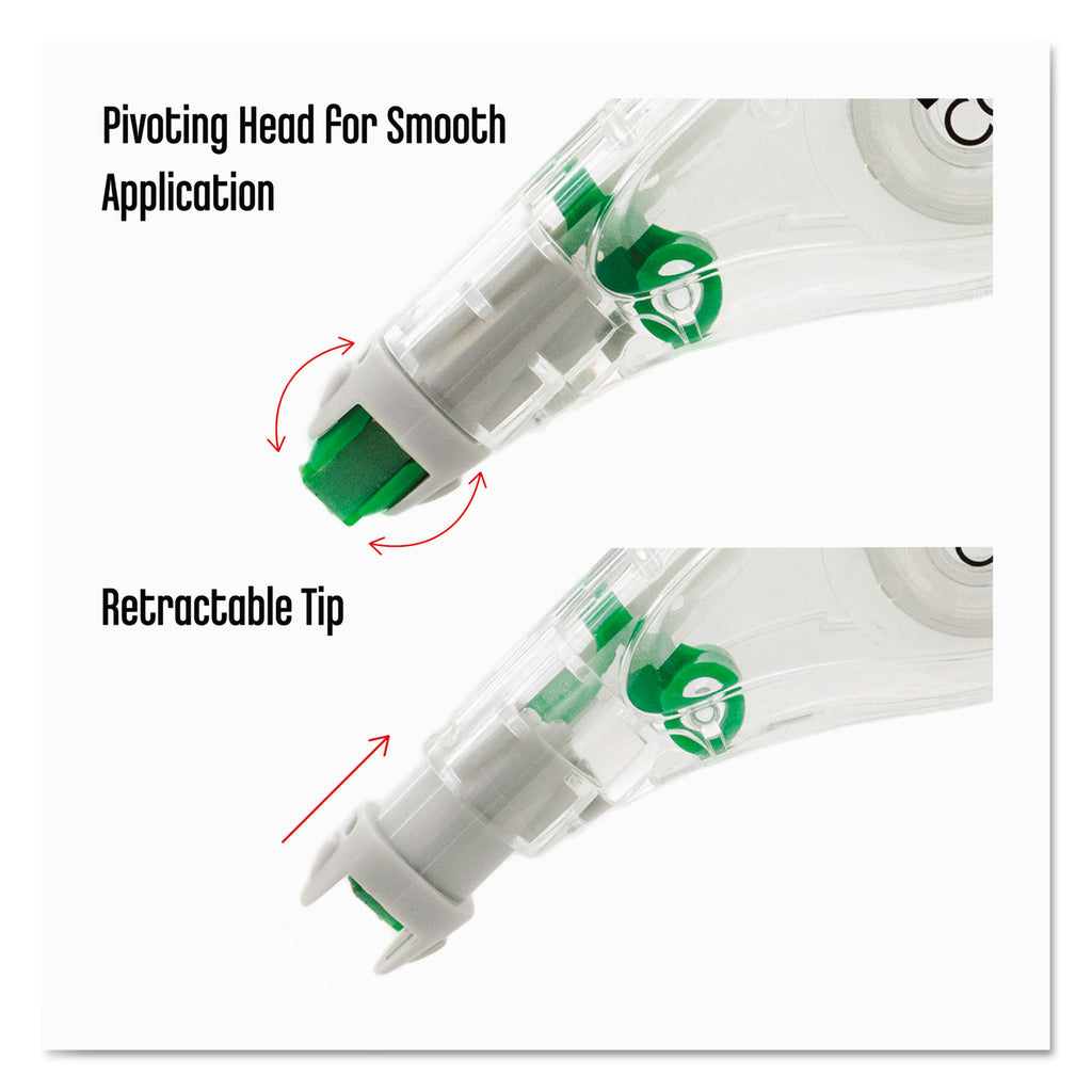MONO Hybrid Style Correction Tape, Non-Refillable, Clear Applicator, 0.17" x 394", 10/Pack - 