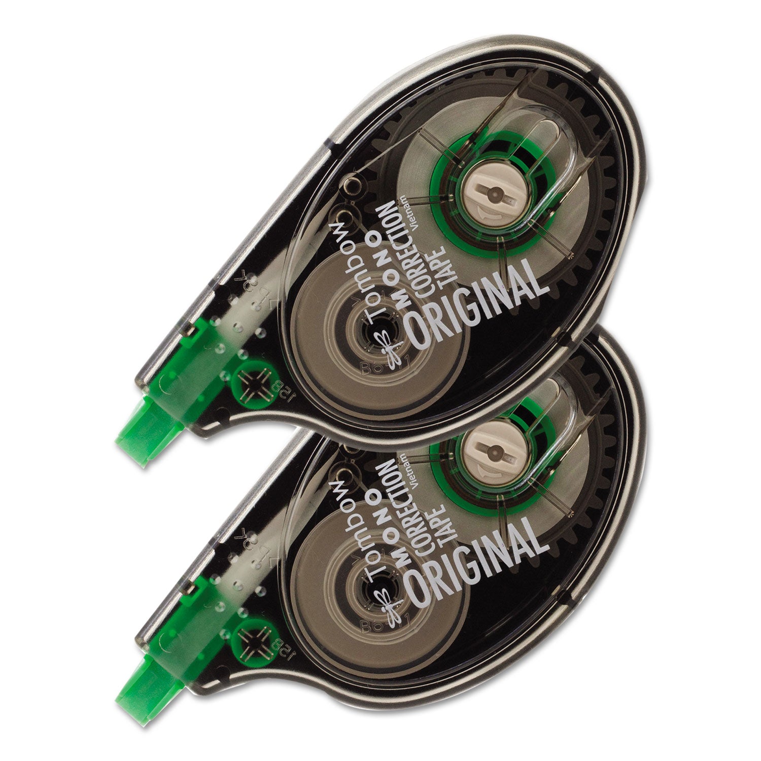 MONO Correction Tape, Non-Refillable, Gray/Clear Applicator, 0.17" x 394", White Tape, 2/Pack - 