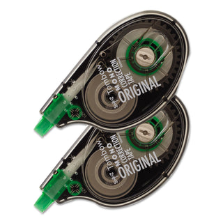 MONO Correction Tape, Non-Refillable, Gray/Clear Applicator, 0.17" x 394", White Tape, 2/Pack - 