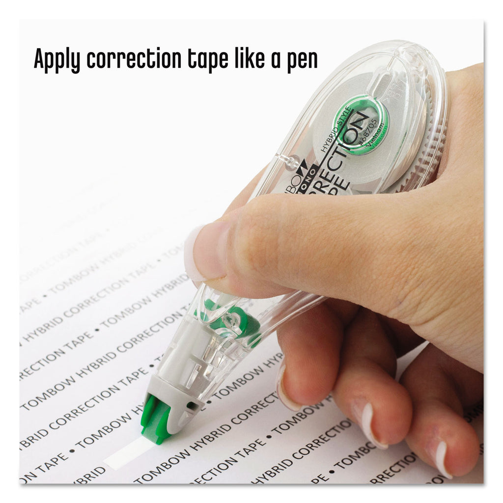 MONO Hybrid Style Correction Tape, Non-Refillable, Clear Applicator, 0.17" x 394", 10/Pack - 