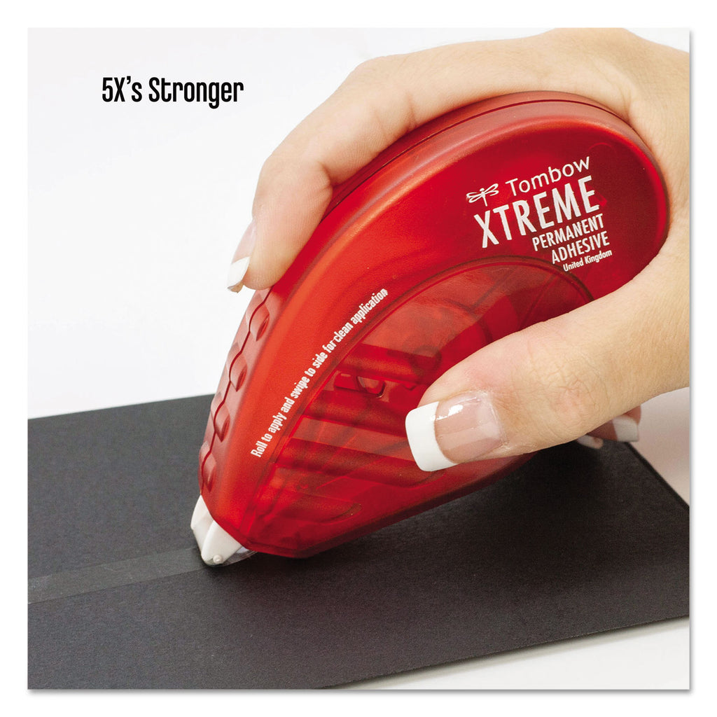 High Performance Adhesive Tape Runner, 0.33" x 39.33 ft, Dries Clear - 