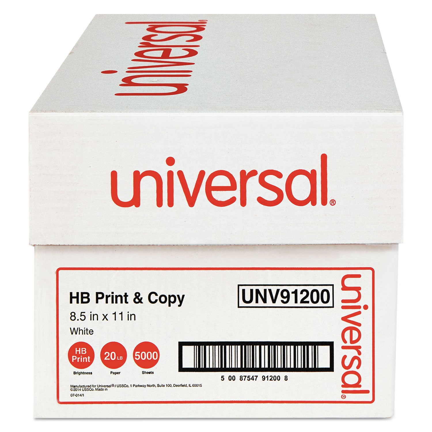 High-Bright Multipurpose Paper, 20 lb Bond Weight, 8.5 x 11, White, 500 Sheets/Ream, 10 Reams/Carton