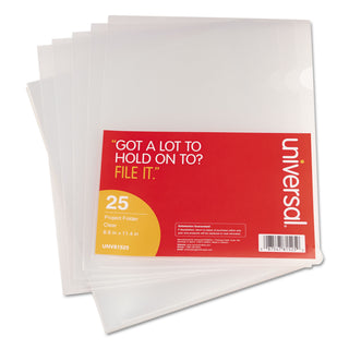 Project Folders, Letter Size, Clear, 25/Pack - 