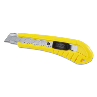 Standard Snap-Off Knife, 18 mm Blade, 6.75" Plastic Handle, Yellow - 