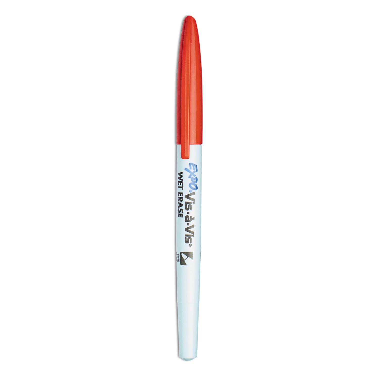 Vis-a-Vis Wet Erase Marker, Fine Bullet Tip, Red, Dozen - 