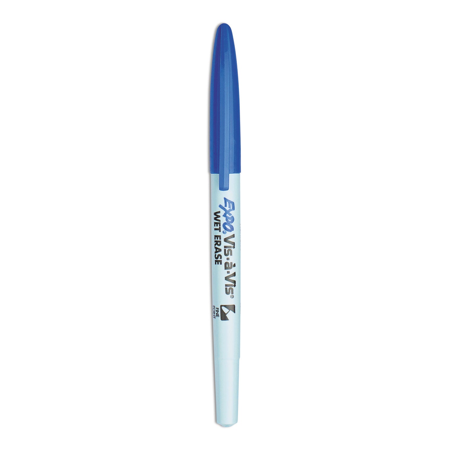 Vis-a-Vis Wet Erase Marker, Fine Bullet Tip, Blue, Dozen - 