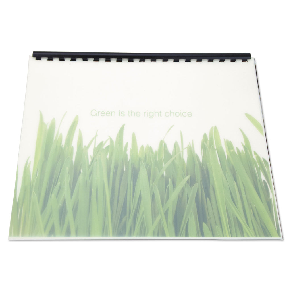 100%-recycled-poly-binding-cover-frost-11-x-85-unpunched-25-pack_gbc25817 - 2