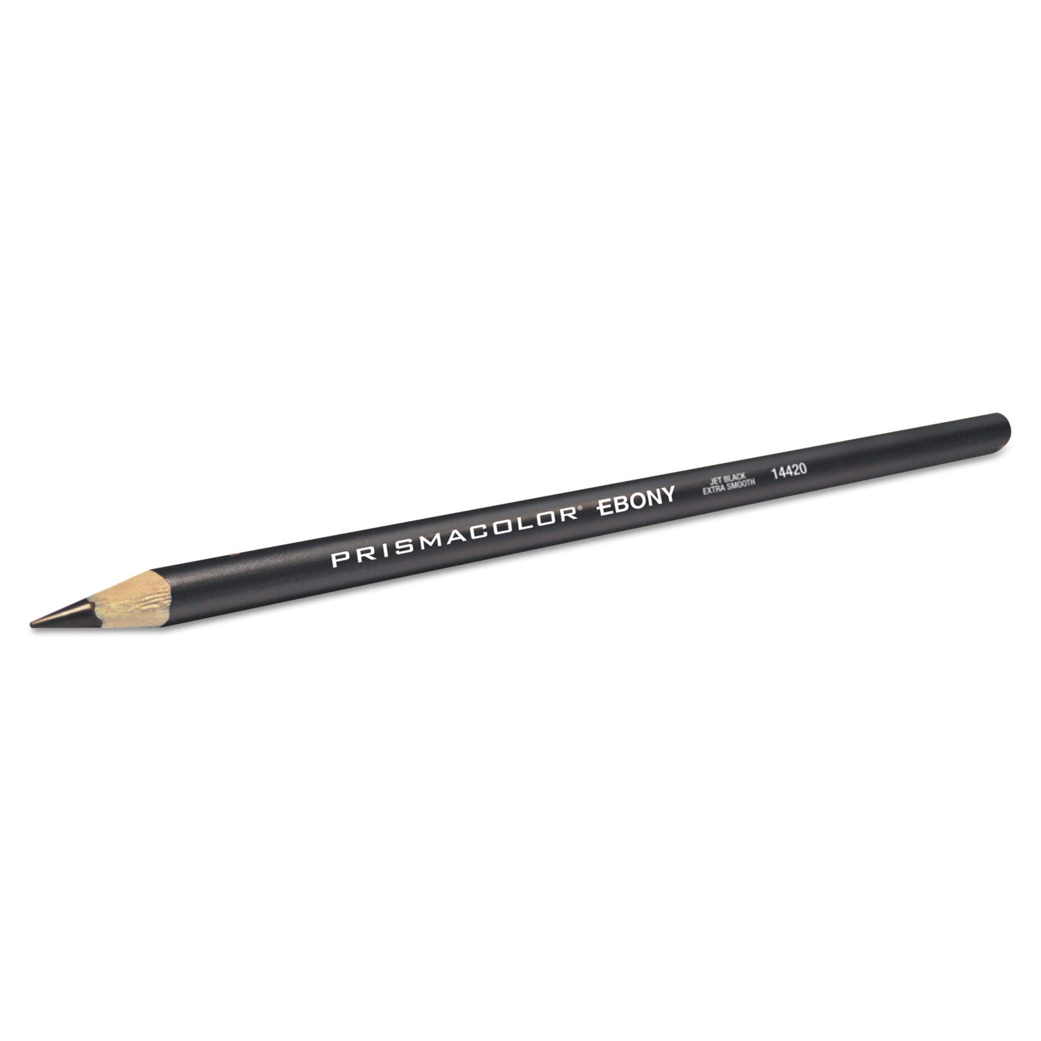 EBONY Sketching Pencil, 4 mm, 2B, Jet Black Lead, Black Matte Barrel, Dozen - 