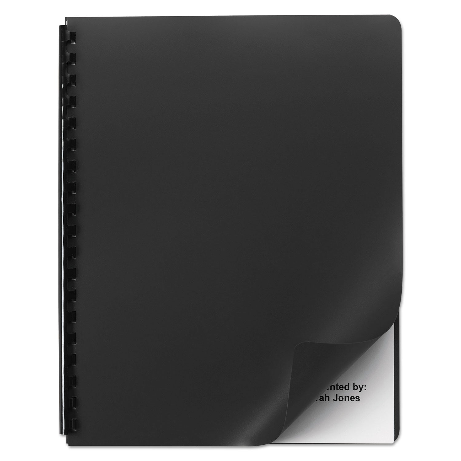 Opaque Plastic Presentation Covers for Binding Systems, Black, 11.25 x 8.75, Unpunched, 25/Pack - 