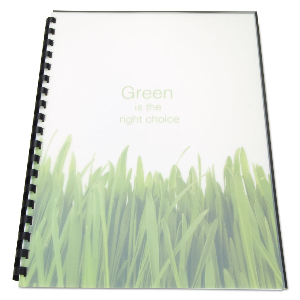 100%-recycled-poly-binding-cover-frost-11-x-85-unpunched-25-pack_gbc25817 - 1