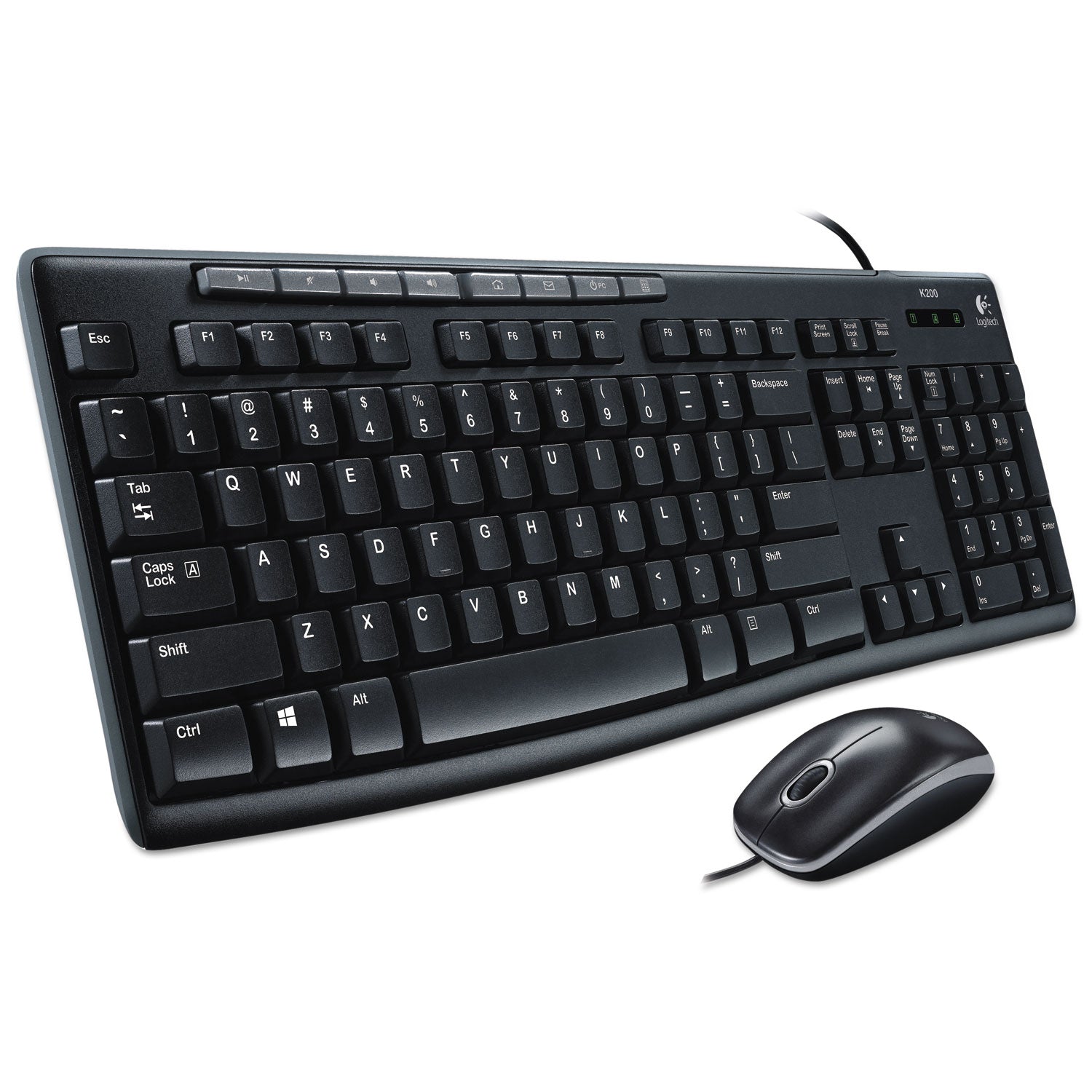 Wired Media Combo MK200, USB 2.0, Black - 