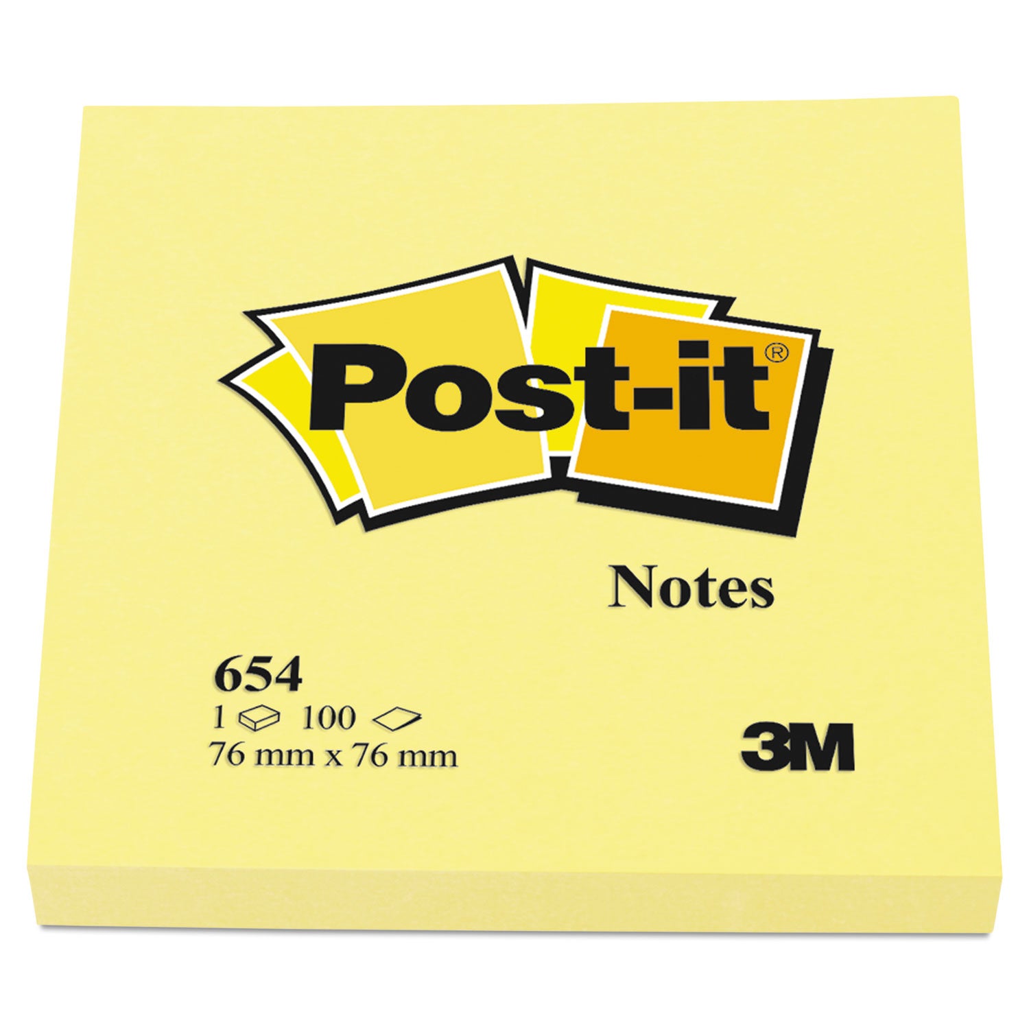 Original Pads in Canary Yellow, 3" x 3", 100 Sheets/Pad, 12 Pads/Pack - 