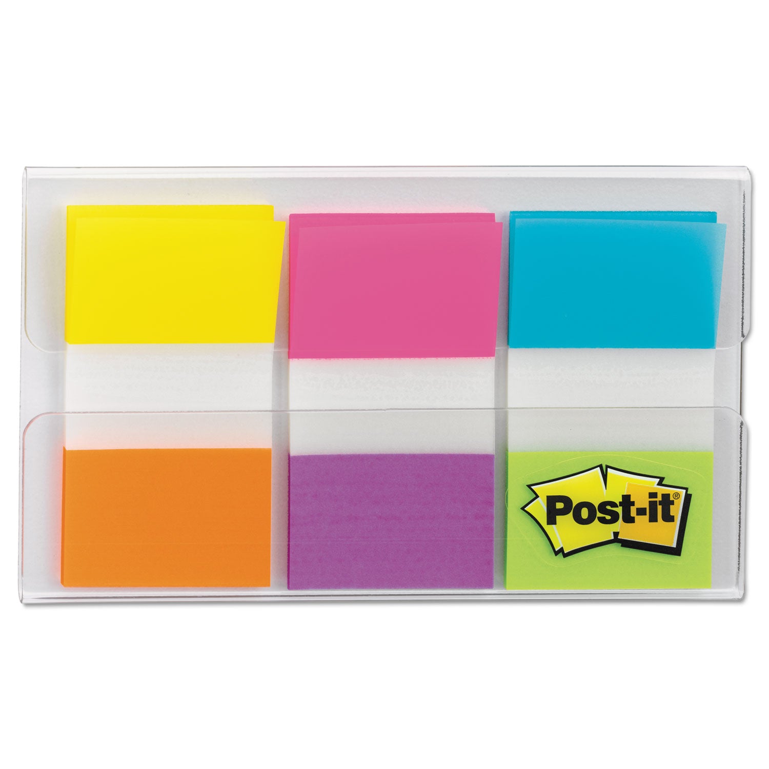 Page Flags in Portable Dispenser, Assorted Brights, 60 Flags/Pack - 