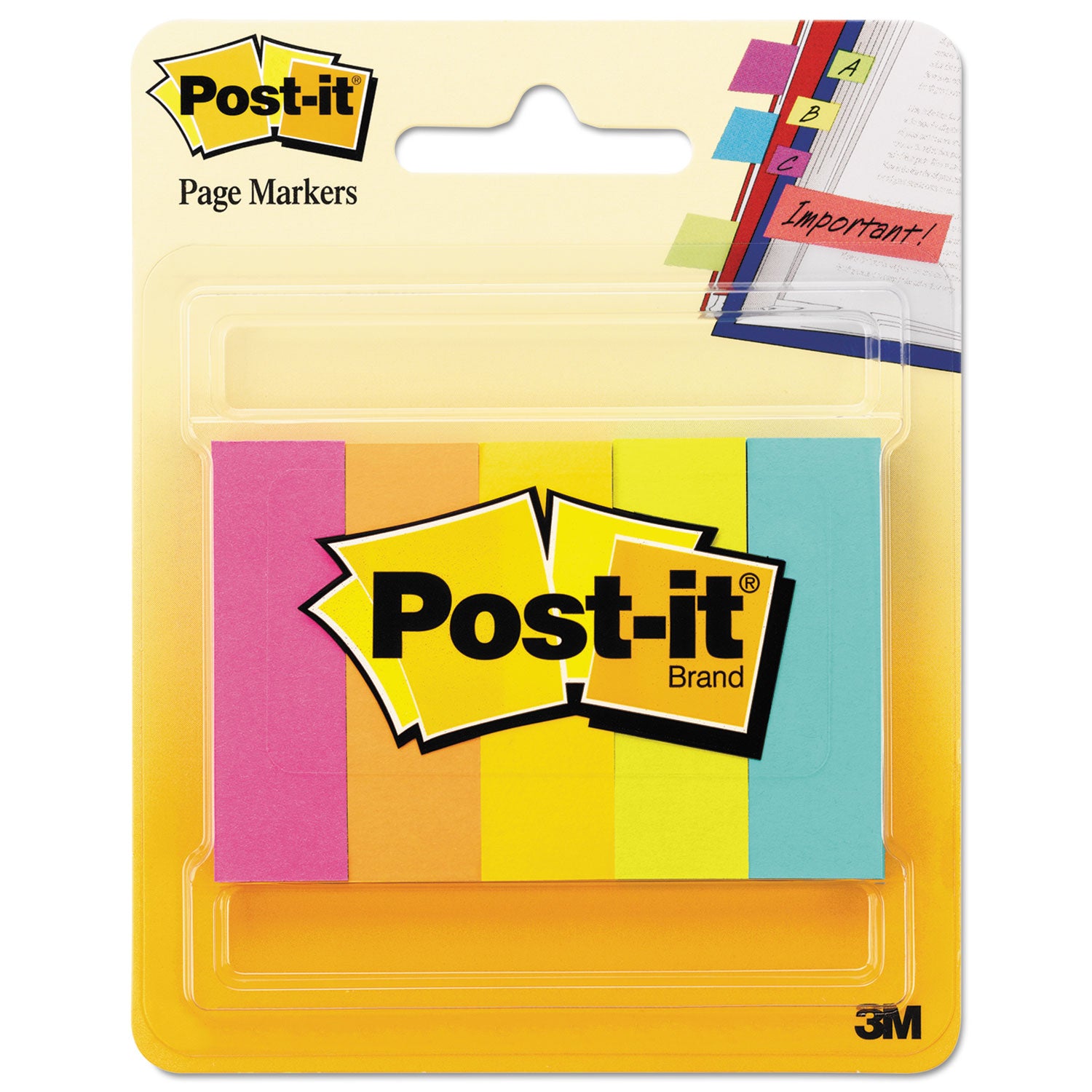 Page Flag Markers, Assorted Brights, 100 Flags/Pad, 5 Pads/Pack - 