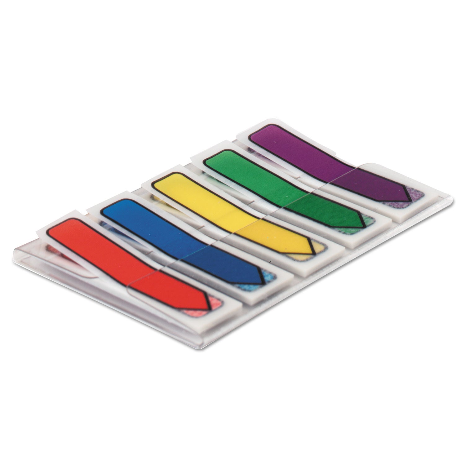 Arrow 0.5" Page Flags, Blue/Green/Purple/Red/Yellow, 20/Color, 100/Pack - 
