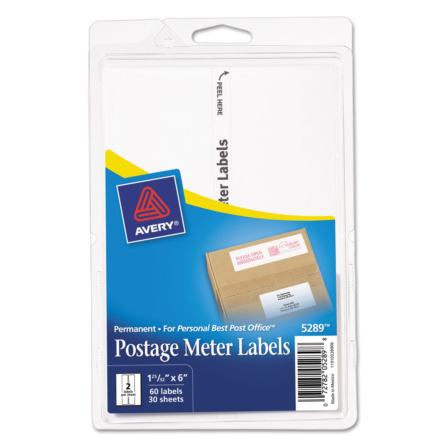 Postage Meter Labels for Personal Post Office, 1.78 x 6, White, 2/Sheet, 30 Sheets/Pack, (5289) - 