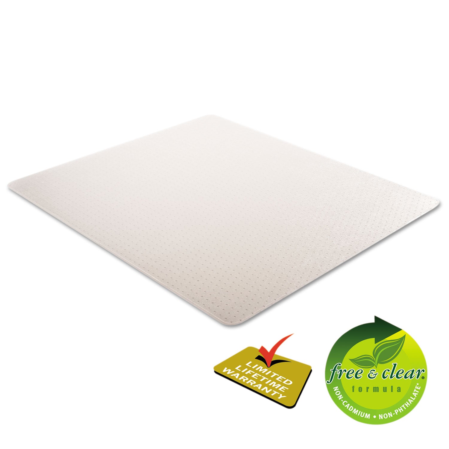 DuraMat Moderate Use Chair Mat, Low Pile Carpet, Flat, 46 x 60, Rectangle, Clear - 6