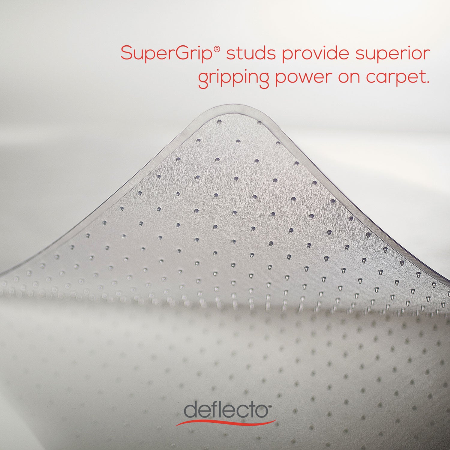 SuperMat Frequent Use Chair Mat for Medium Pile Carpet, 45 x 53, Wide Lipped, Clear