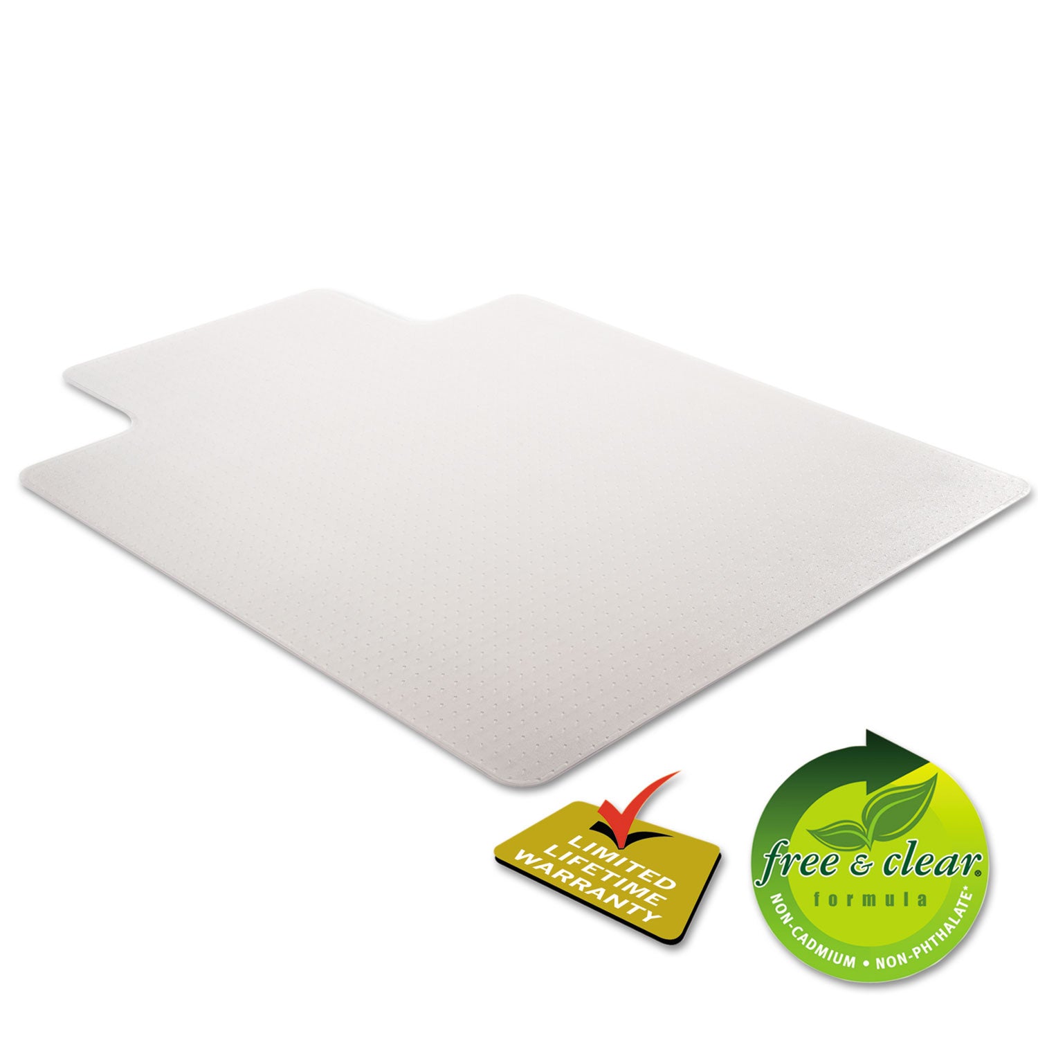 SuperMat Frequent Use Chair Mat for Medium Pile Carpet, 45 x 53, Wide Lipped, Clear - 