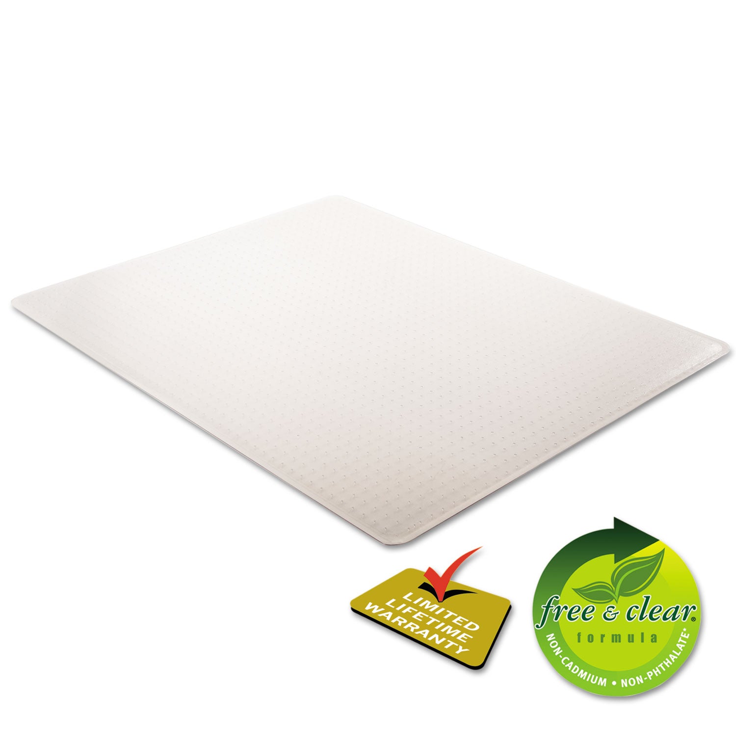 SuperMat Frequent Use Chair Mat, Medium Pile Carpet, Flat, 46 x 60, Rectangle, Clear - 