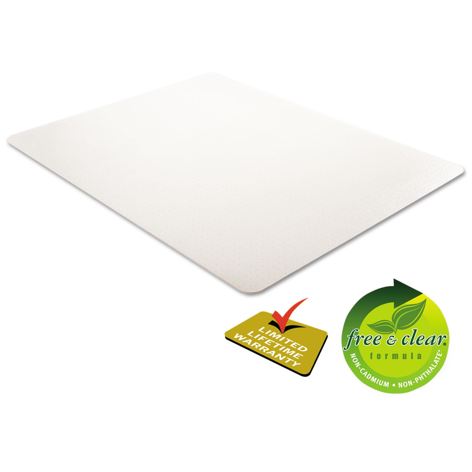 EconoMat Occasional Use Chair Mat, Low Pile Carpet, Flat, 46 x 60, Rectangle, Clear - 