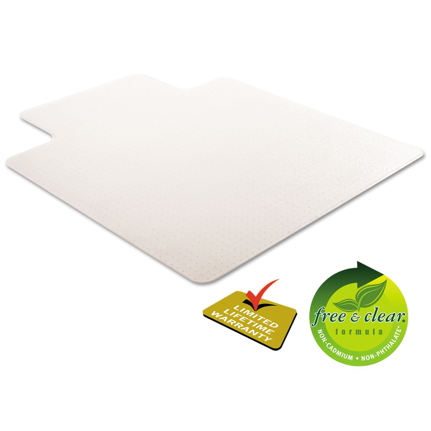 RollaMat Frequent Use Chair Mat, Med Pile Carpet, Flat, 45 x 53, Wide Lipped, Clear - 