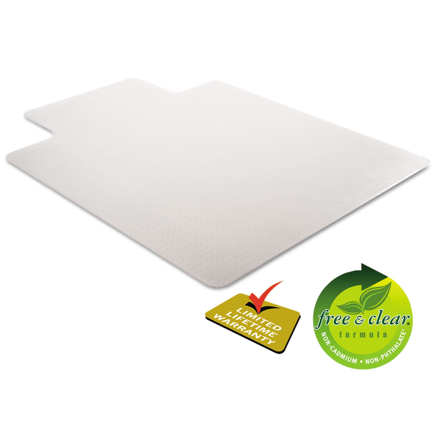 DuraMat Moderate Use Chair Mat for Low Pile Carpet, 45 x 53, Wide Lipped, Clear - 