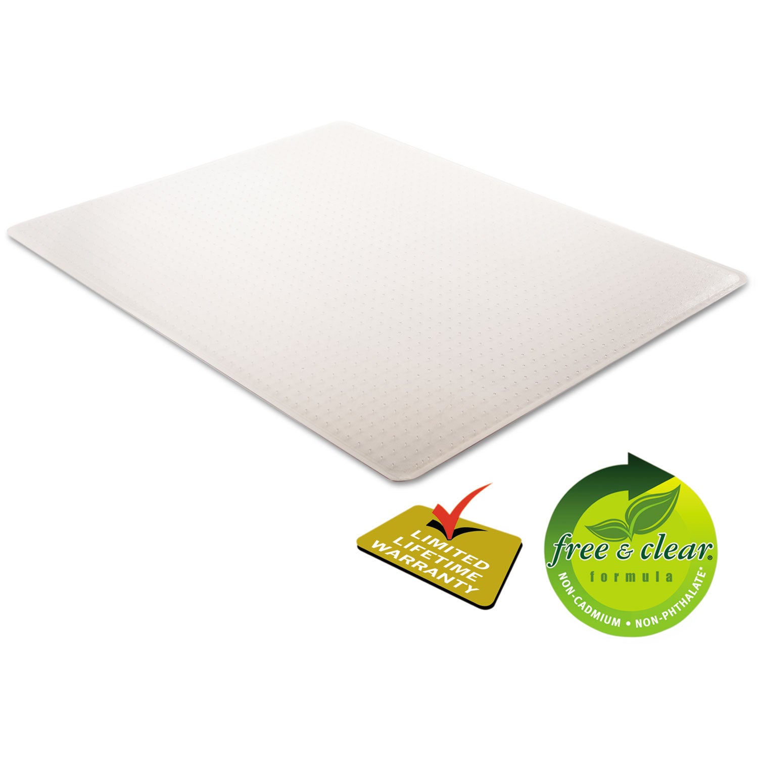SuperMat Frequent Use Chair Mat, Med Pile Carpet, 45 x 53, Beveled Rectangle, Clear - 