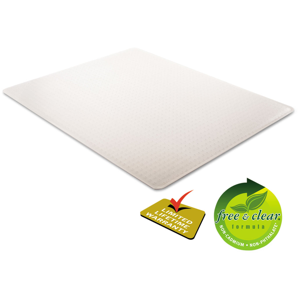 SuperMat Frequent Use Chair Mat, Med Pile Carpet, 45 x 53, Beveled Rectangle, Clear