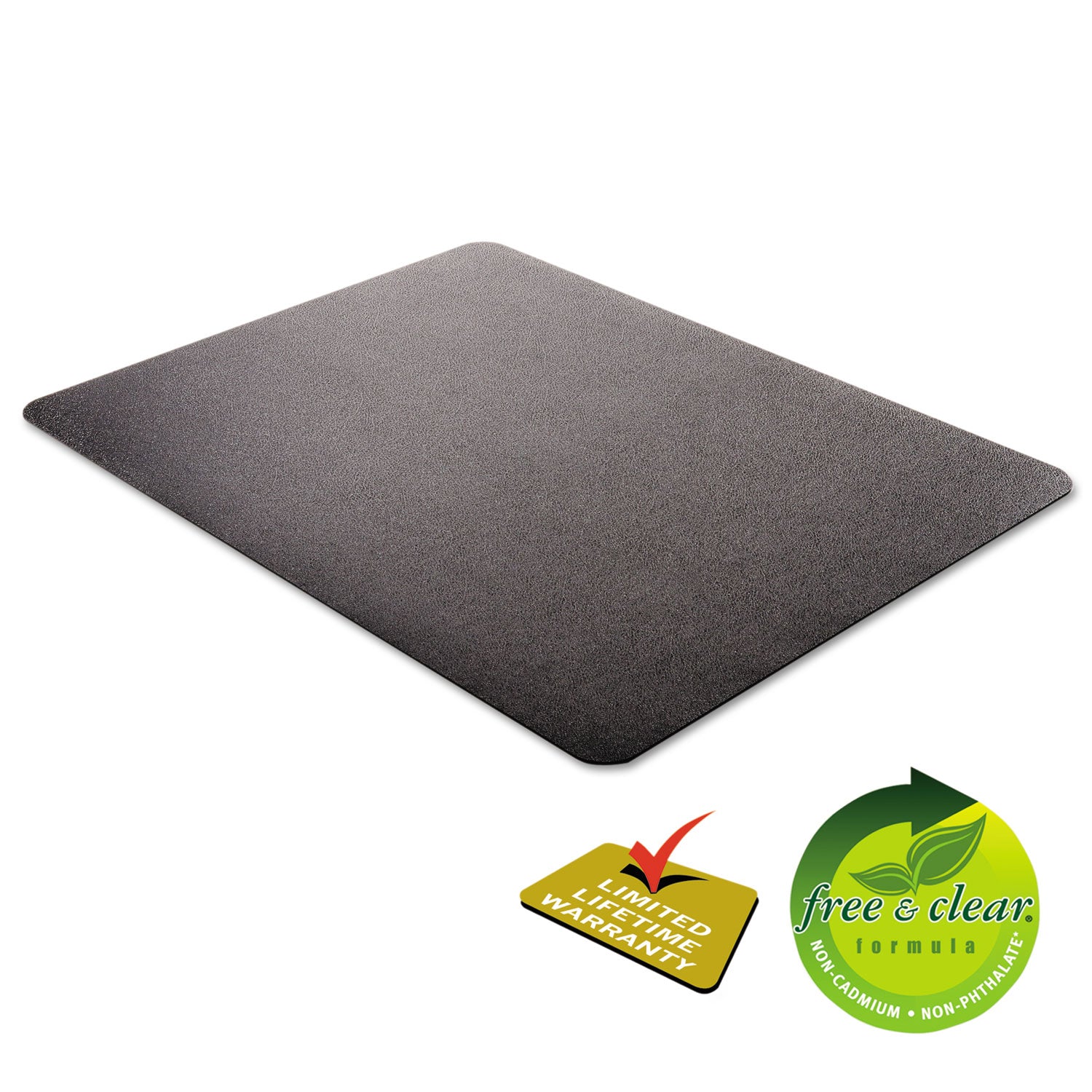 EconoMat Occasional Use Chair Mat for Low Pile Carpet, 46 x 60, Rectangular, Black - 