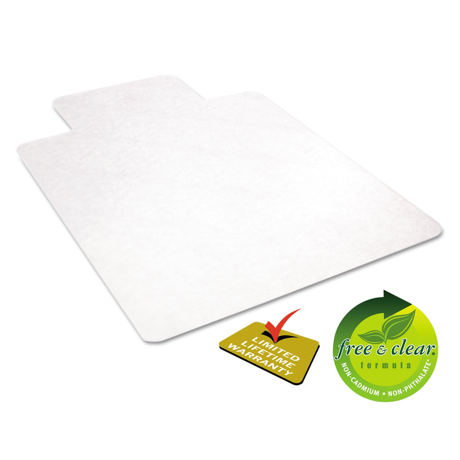 EconoMat All Day Use Chair Mat for Hard Floors, Flat Packed, 45 x 53, Wide Lipped, Clear - 6