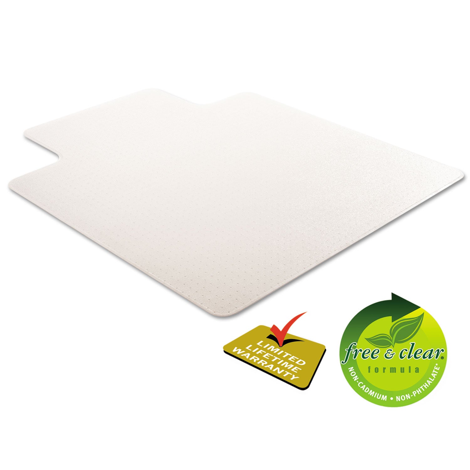 ExecuMat All Day Use Chair Mat for High Pile Carpet, 45 x 53, Wide Lipped, Clear - 