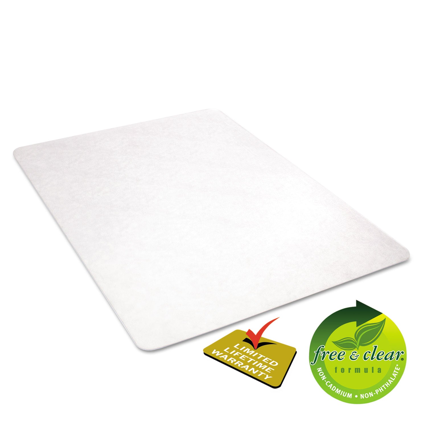 EconoMat All Day Use Chair Mat for Hard Floors, Flat Packed, 46 x 60, Clear - 