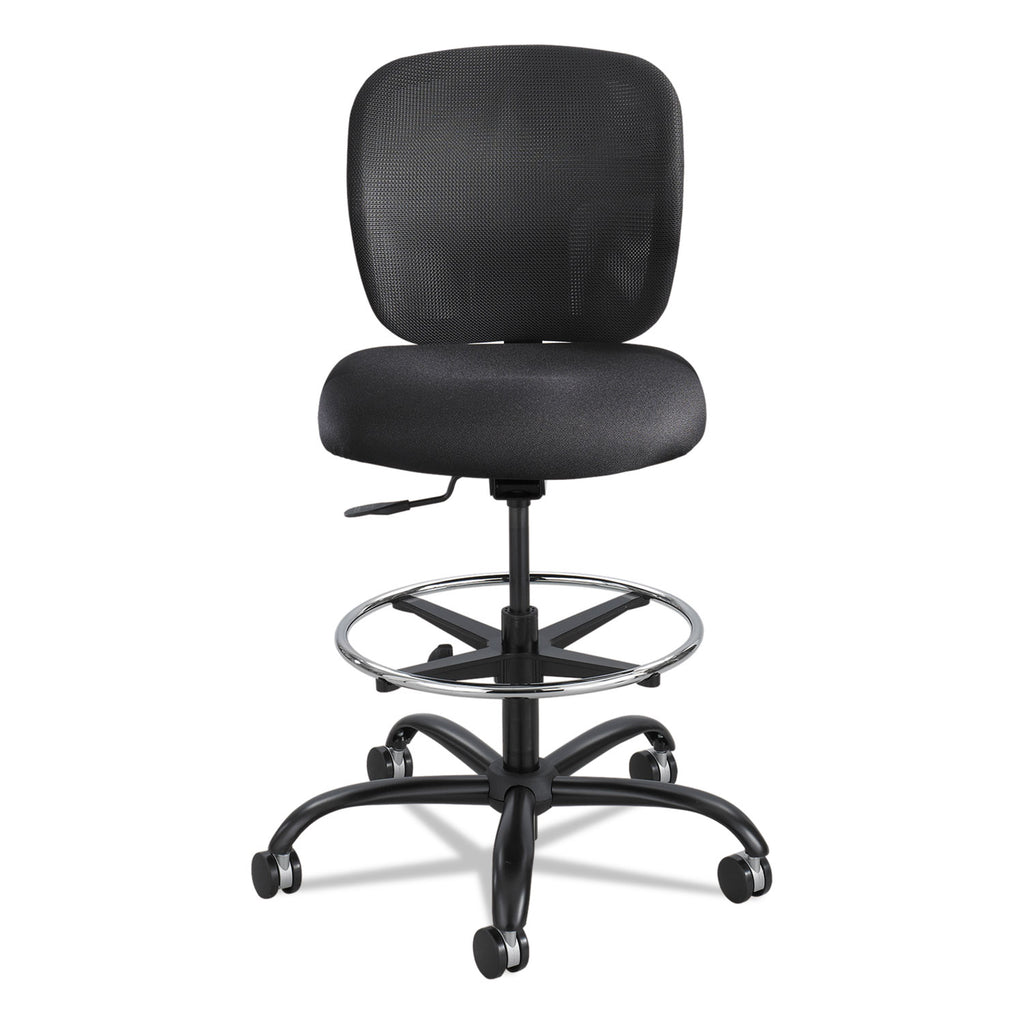 Vue Heavy-Duty Extended-Height Stool, Supports Up to 350 lb, 23" to 32.5" Seat Height, Black Fabric