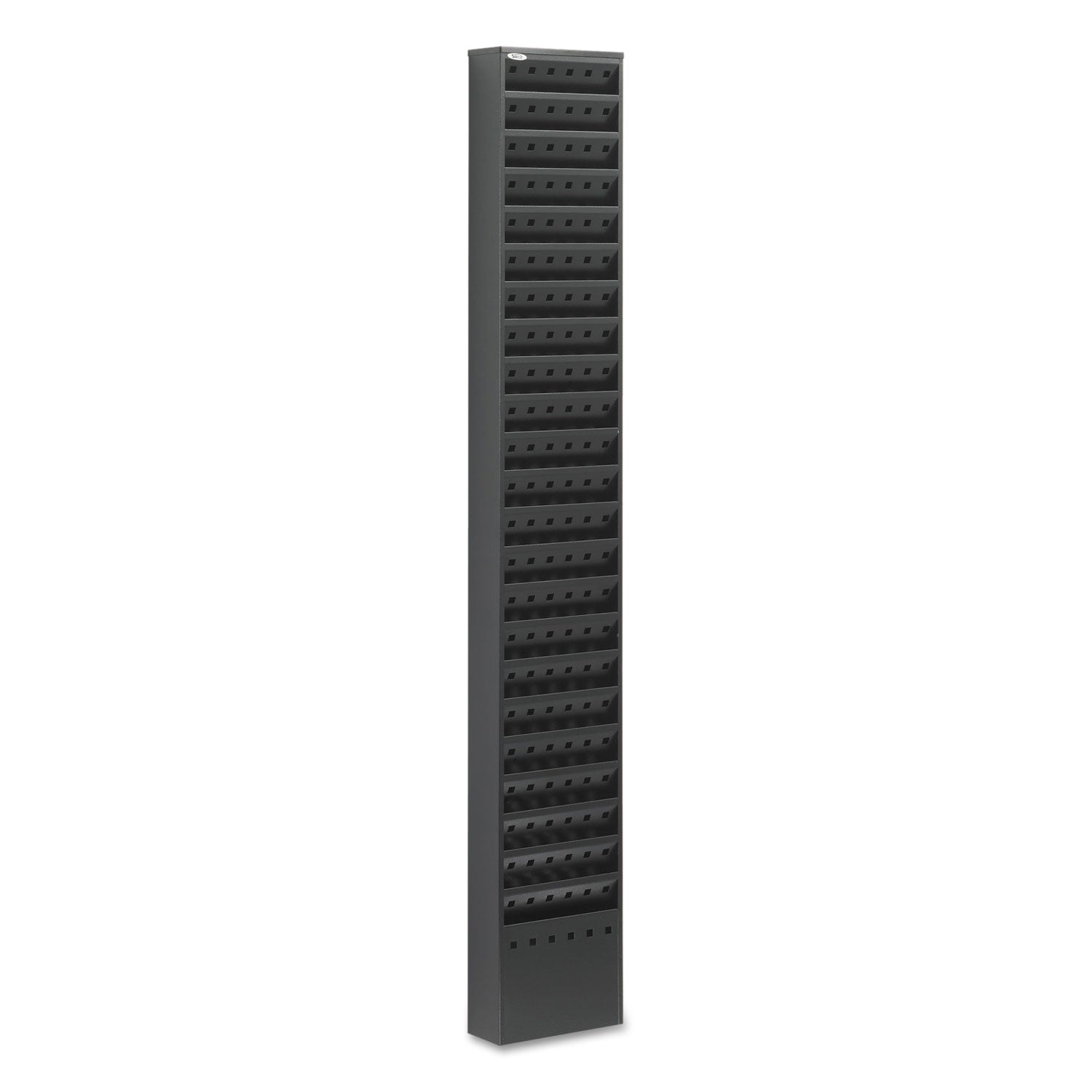Steel Magazine Rack, 23 Compartments, 10w x 4d x 65.5h, Black - 