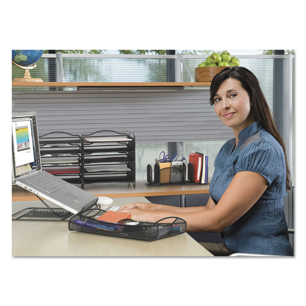 Onyx Mesh Laptop Stand, 12.25" x 12.25" x 2", Black - 