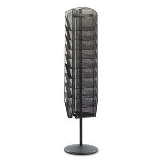 Onyx Mesh Rotating Magazine Display, 30 Compartments, 16.5w x 16.5d x 66h, Black - 