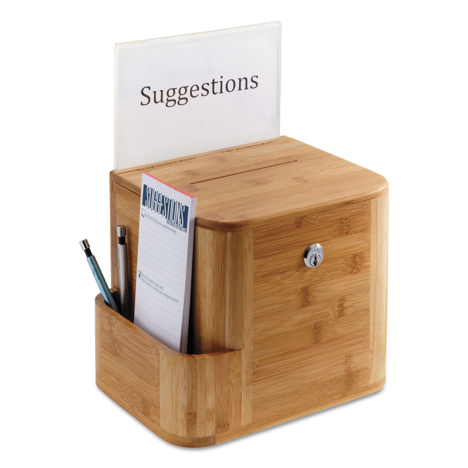 Bamboo Suggestion Boxes, 10 x 8 x 14, Natural - 