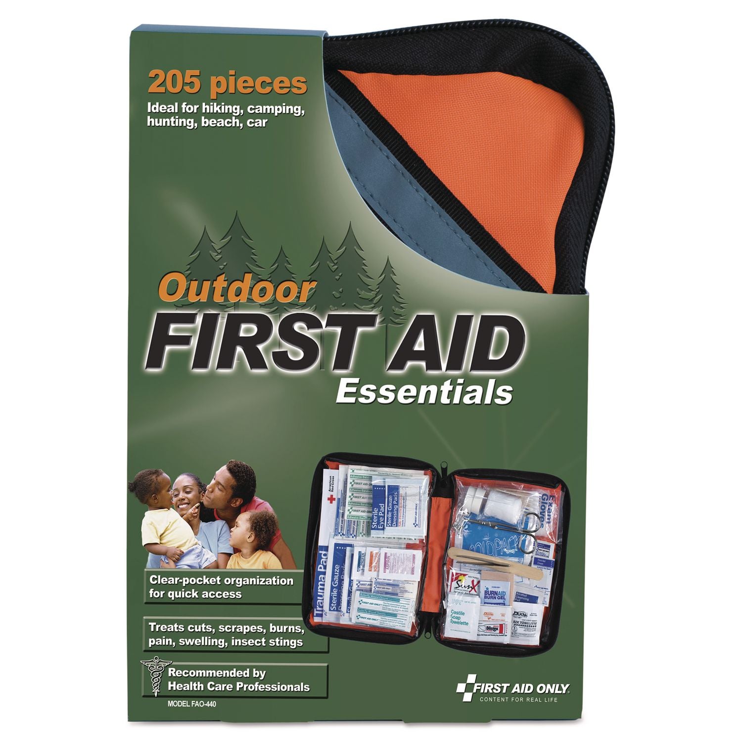 Outdoor Softsided First Aid Kit for 10 People, 205 Pieces, Fabric Case