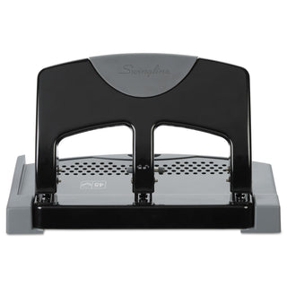 45-Sheet SmartTouch Three-Hole Punch, 9/32" Holes, Black/Gray