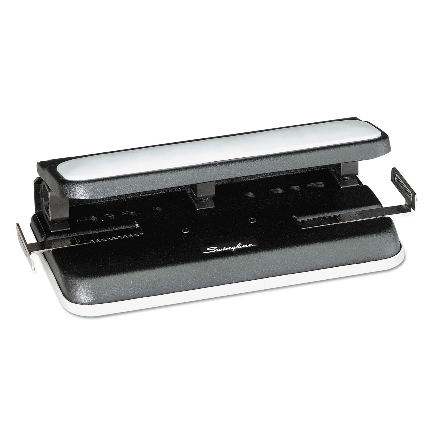 32-Sheet Easy Touch Two- to Three-Hole Punch with Cintamatic Centering, 9/32" Holes, Black/Gray - 