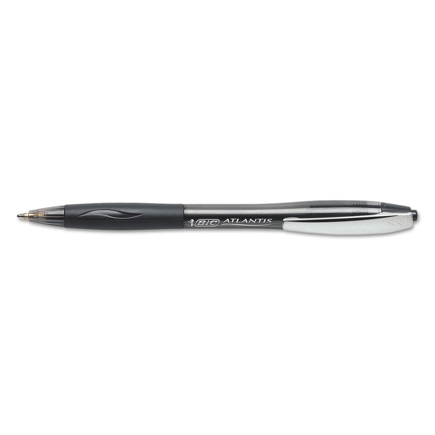 GLIDE Ballpoint Pen, Retractable, Medium 1 mm, Black Ink, Smoke/Black Barrel, Dozen - 