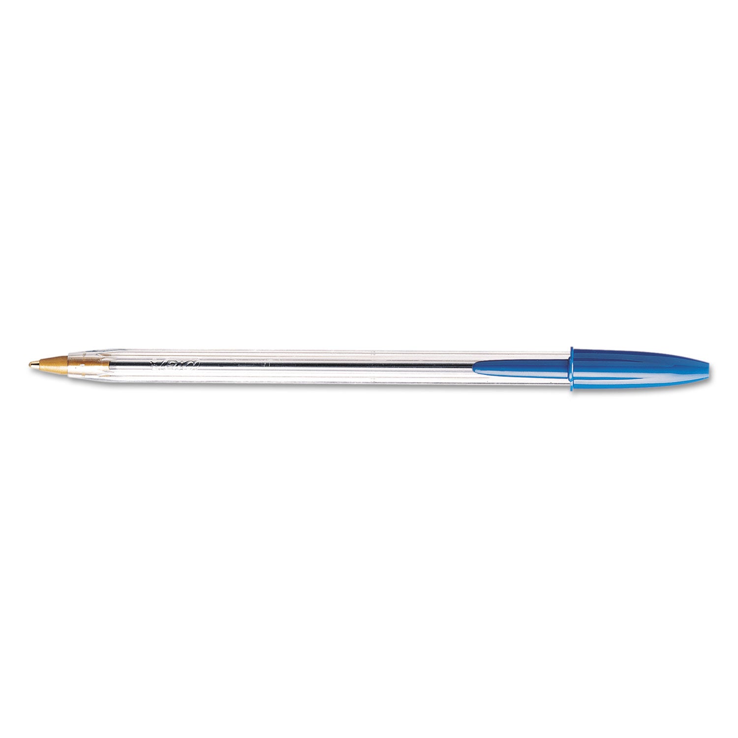 Cristal Xtra Smooth Ballpoint Pen, Stick, Medium 1 mm, Blue Ink, Clear Barrel, Dozen - 